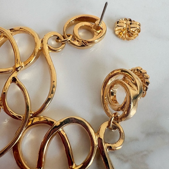 1993 Vtg Avon Faux Amethyst Gold Tone Brooch & Earrings Set Bold 90s Statement - Picture 15 of 16